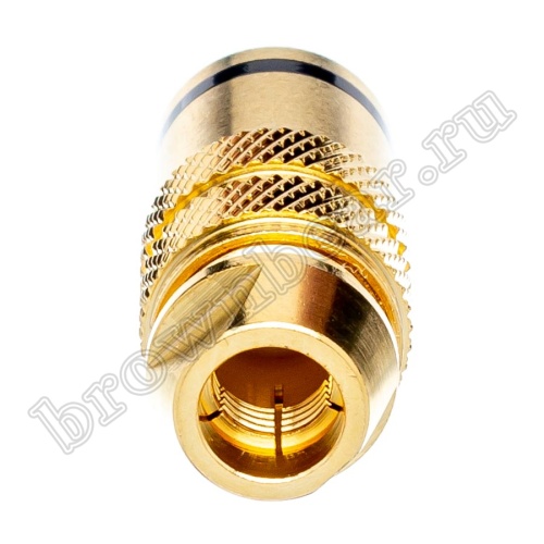 Разъем RCA-тюльпан, вилка на кабель, позолоченный, изолятор тефлон, черный RPC-3GT-B фото 5