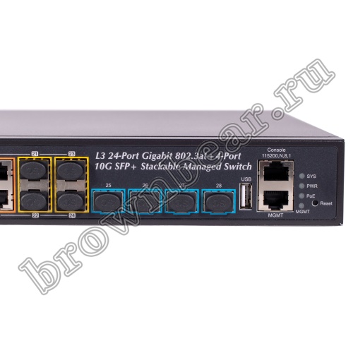 SGS-6341-24P4X Управляемый L3 стекируемый PoE коммутатор Planet, 24 портa 1Гбит/с, 4 порта 10Гбит/с SFP+ фото 5
