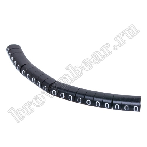 Маркер кабельный цифра 0 (кольцо) для провода d=4.2-6.2 мм, черный, упаковка 20 шт.