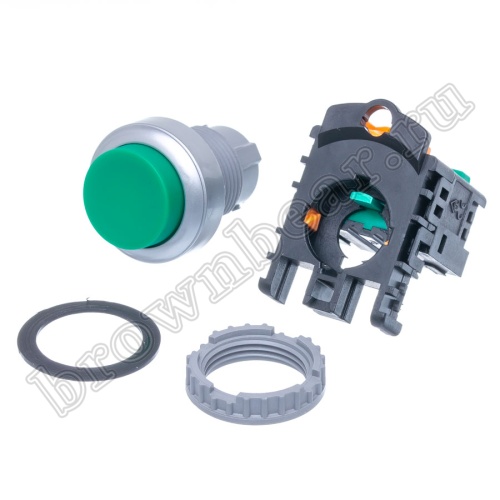 Кнопка управления выступающая, с фиксацией, d 30 мм, НР, зеленая TN2BAG-1A фото 6