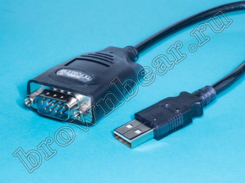Кабель-конвертер USB, тип А вилка - D-SUB 9 вилка RS-232 COM-port, 1 метр, FTDI чип фото 3