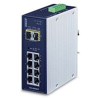 IGS-10020MT Промышленный управляемый L2+ коммутатор Planet, 8 портов 1Гбит/с, 2 порта SFP 1Гбит/с