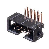 Разъем IDC 2x5 вилка на плату, шаг 2.54мм, прямой угол BH-10R