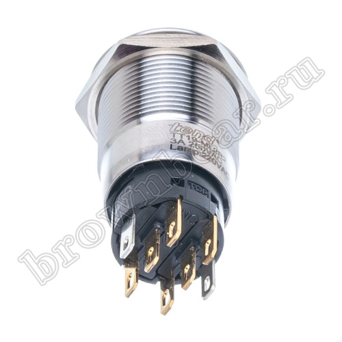 Кнопка управления герметичная, с подсветкой, без фиксации, d 22 мм, 2НР+2НЗ, красная TT19ML2R2 фото 5