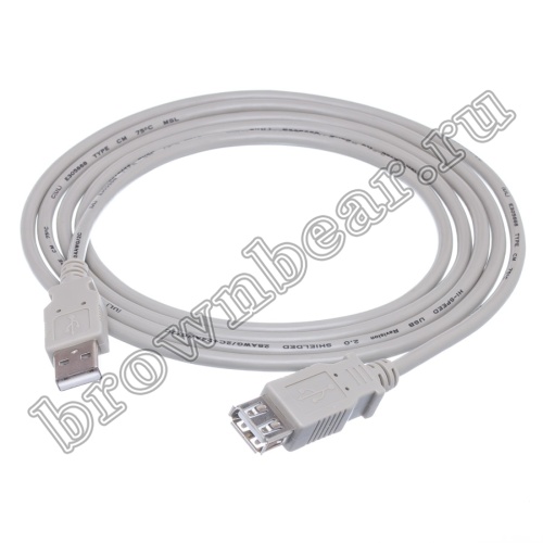 Кабель интерфейсный USB, type А - type А, вилка - гнездо, 1.8 метра