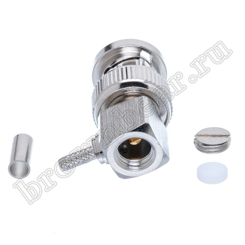 Разъем BNC штекер на кабель RG-174U, угловой, обжим BNC-LC174P фото 2