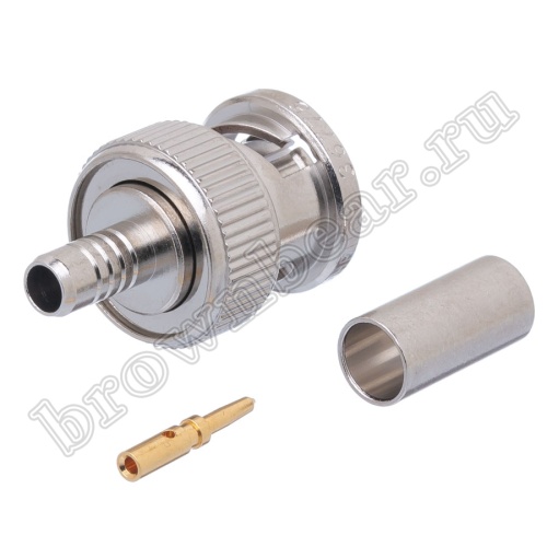 Разъем BNC Amphenol, штекер на кабель RG-58U, обжимной 000-36775 фото 2