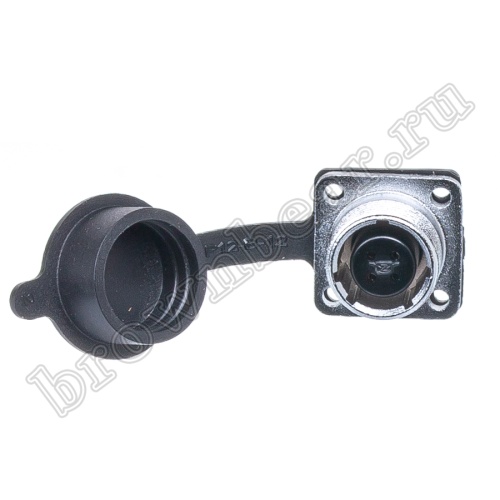 Разъём М14 4 контакта розетка на блок, квадратный фланец фото 2