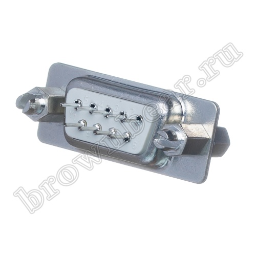 Разъем D-SUB   9 контактов, вилка на плату, вертикальный с крепежными стойками DBS-9M фото 5