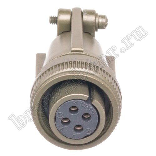 Разъём Amphenol серии MS, 4 контакта, розетка на кабель, тип 14S, резьбовой MS3106E-14S-2S фото 2