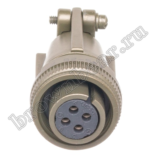 Разъём Amphenol серии MS, 4 контакта, розетка на кабель, тип 14S, резьбовой MS3106E-14S-2S фото 3