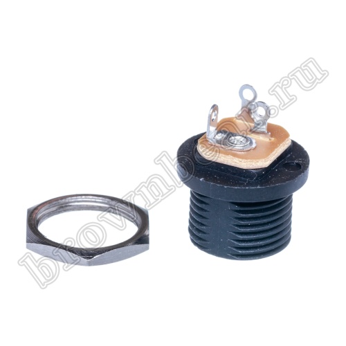 Разъем питания штырьковый DC гнездо 2.1 х 5.5 мм, на приборный блок DJK-03A фото 5