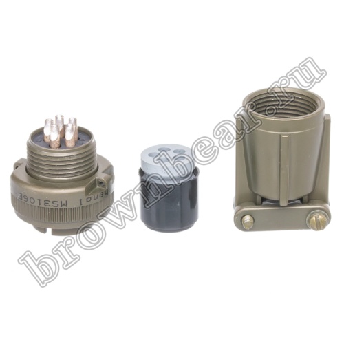Разъём Amphenol серии MS, 5 контактов, вилка на кабель, тип 14S, резьбовой MS3106E-14S-5P фото 3