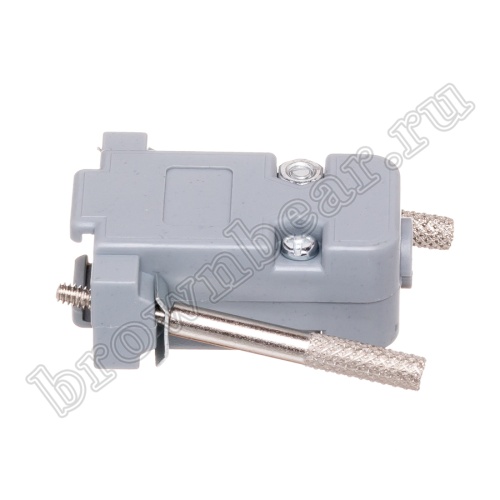 Корпус разъема D-SUB  9 контактов с удлиненными винтами, серый, тип 2 DPT-9C-G фото 2