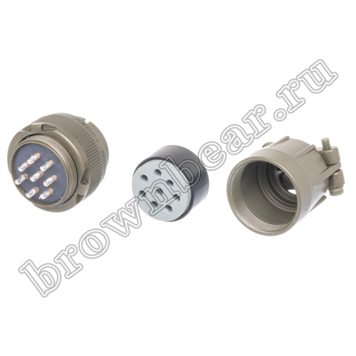 Разъём Amphenol серии MS, 8 контактов, вилка на кабель, тип 22, резьбовой MS3106E-22-18P фото 6