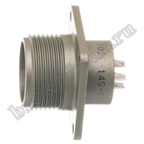 Разъём Amphenol серии MS, 5 контактов, вилка на блок, тип 14S, резьбовой MS3102E-14S-5P фото 3