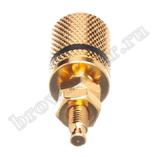 Клемма приборная позолоченная для разъема Banana, (гнездо), черная BPA-1B фото 2