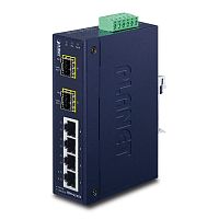 ISW-621TF Промышленный коммутатор Planet, 4 порта 100Мбит/с, 2 порта SFP 100Мбит/с