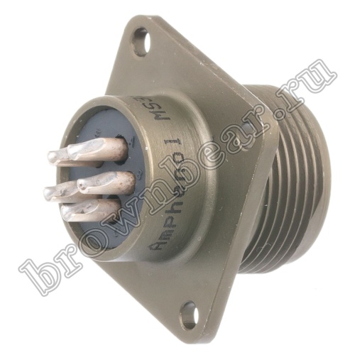 Разъём Amphenol серии MS, 5 контактов, розетка на блок, тип 14S, резьбовой MS3102E-14S-5S фото 5