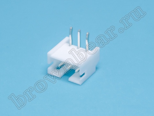 Разъем питания 3 контакта, вилка на плату, прямой угол, шаг 2.0 мм, тип 2 MW-3MR/2