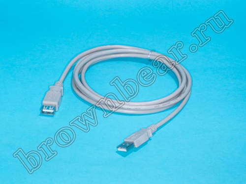 Кабель (шнур) USB, тип А - А, вилка - гнездо, 1.8 метра фото 2