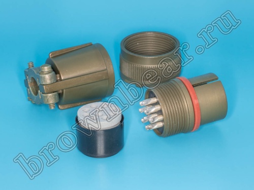 Разъём Amphenol серии MS, 10 контактов, вилка на кабель, тип 18, резьбовой MS3106E-18-1P фото 2