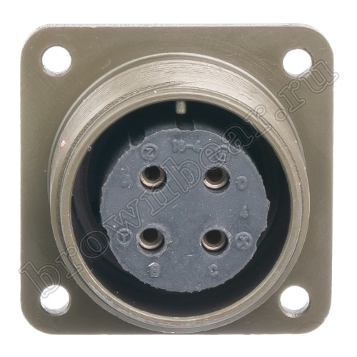 Разъём Amphenol серии MS, 4 контакта, розетка на блок, тип 18, резьбовой MS3102E-18-4S фото 5