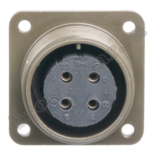 Разъём Amphenol серии MS, 4 контакта, розетка на блок, тип 18, резьбовой MS3102E-18-4S фото 2