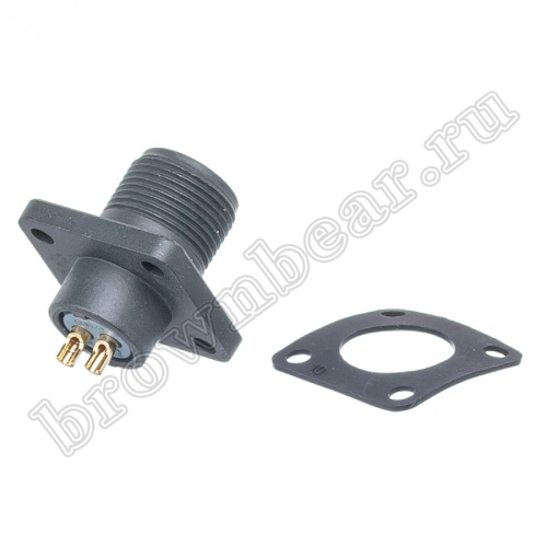 Разъём промышленный круглый MIL-5015 серии MS 2 контакта, вилка на блок фото 5