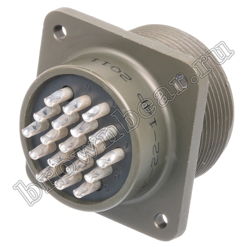 Разъём Amphenol серии MS, 19 контактов, вилка на блок, тип 22, резьбовой MS3102E-22-14P фото 5