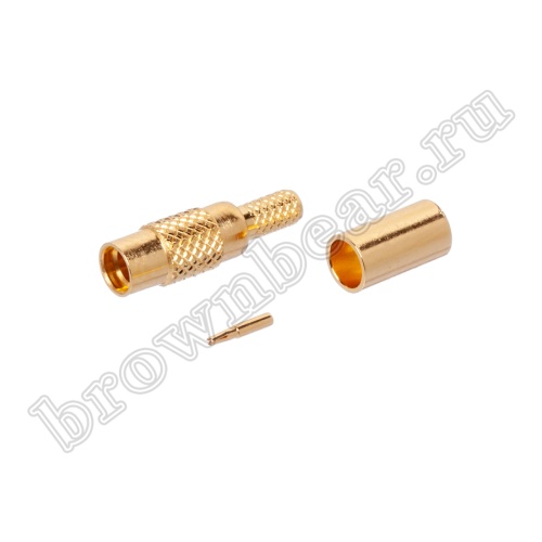 Разъем MMCX гнездо на кабель RG-174,188,316, обжимной, Amphenol, MMCX6121A1-3GT30G-316U-50 MMCX-C174J фото 3