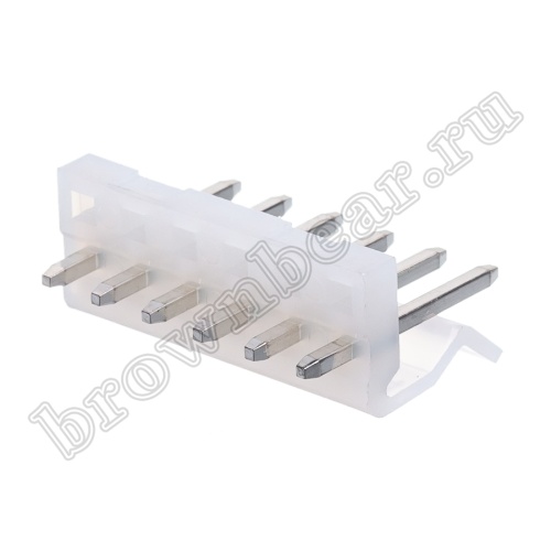 Разъем питания 6 контактов, вилка на плату, шаг 3.96 мм PWL-6/2 фото 3