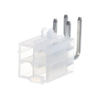 Разъем питания Mini-Fit 4 контакта, вилка на плату, прямой угол, с фиксатором, шаг 4,2мм MF-4MRA/2