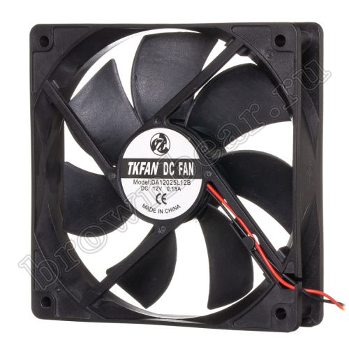 Вентилятор для корпуса 120х120х25, DC 12В, 0.20А, подшипник качения DA12025L12B фото 7