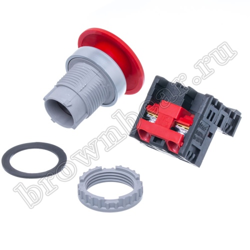 Кнопка управления грибок, без фиксации, d 38 мм, НЗ, красная TN2BMR-1B фото 7