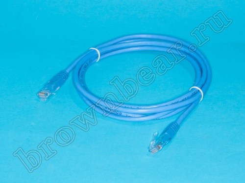 Патч-корд UTP RJ-45, категория 5e, литой, 2 метра, синий 