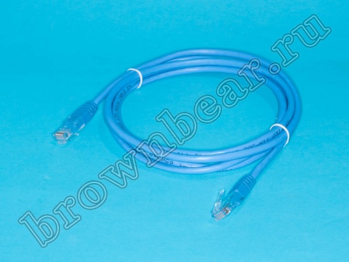 Патч-корд UTP RJ-45, категория 5e, литой, 2 метра, синий 