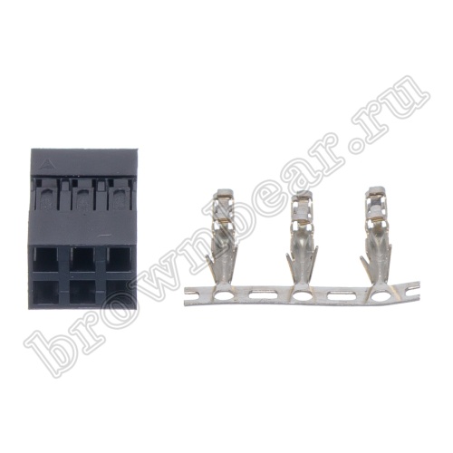 Разъем 2х3 гнездо на кабель, шаг 2.54мм, с контактами фото 5