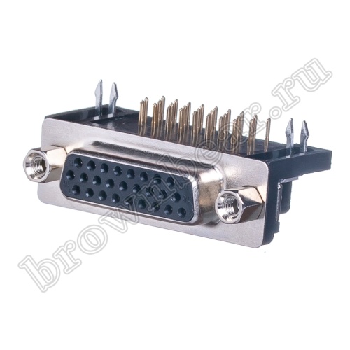 Разъем D-SUB  26 контактов высокой плотности, гнездо на плату, прямой угол 7.2мм DHR-26F