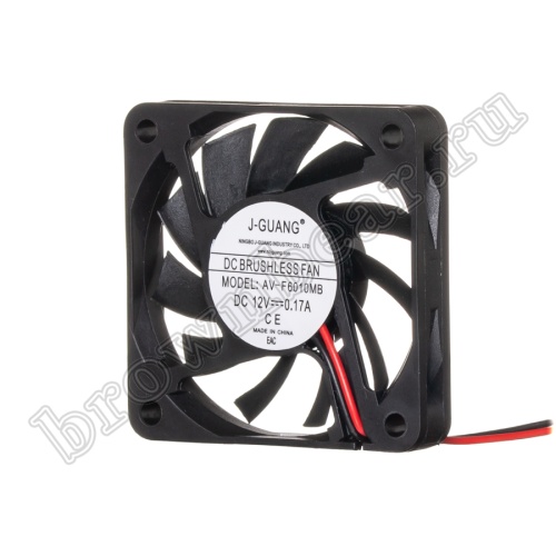 Вентилятор для корпуса 60х60х10, DC 12В, 0.17А,  подшипник качения, AV-F6010MB фото 7