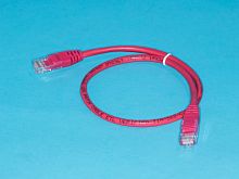 Патч-корд UTP RJ-45, категория 5e, литой, 0.5 метра, красный 