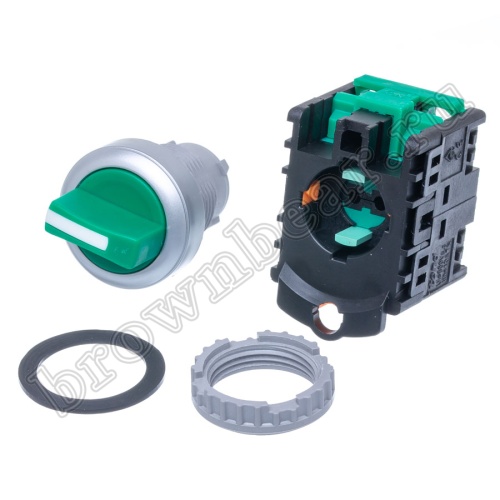 Селекторный переключатель управления, 3 позиции с фиксацией, 30 мм, НP, зеленый TN2SS4G-1AA фото 4