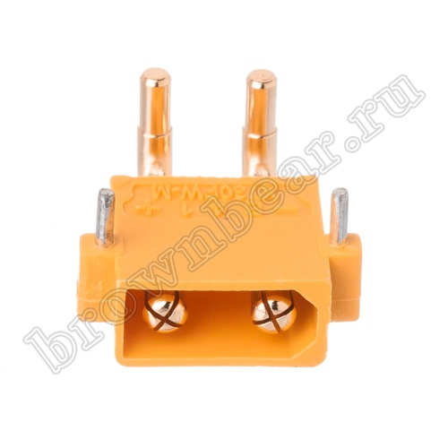 Разъем питания XT30 для АКБ, 2 контакта, штекер на плату угловой XT30PW30-M.G.Y фото 2