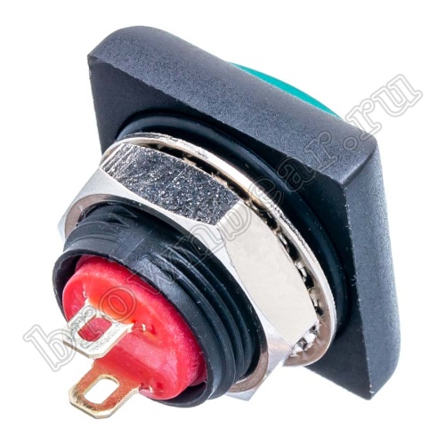 Кнопка влагозащищенная IP67 без фиксации, квадратная на блок, НР, зеленая PSW-8-E фото 4