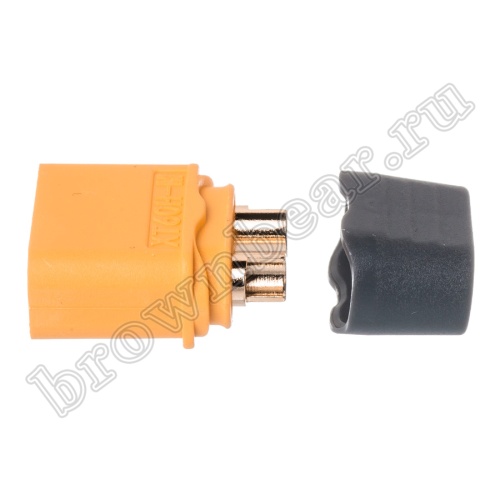 Разъем питания XT60 для АКБ, 2 контакта, штекер на кабель с кожухом XT60H-M.G.Y фото 8