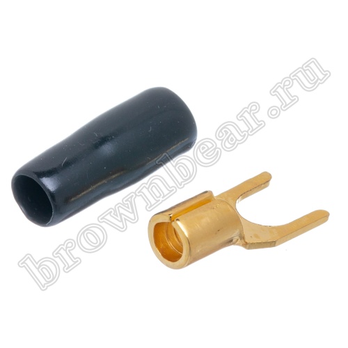 Клемма вилочная обжимная тип "U" 4.0 мм, на провод  d 4 мм, черная TSY-1B фото 6