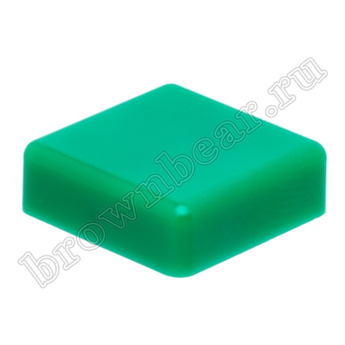 Колпачок квадратный для тактовой кнопки, зеленый SWT-9S-E