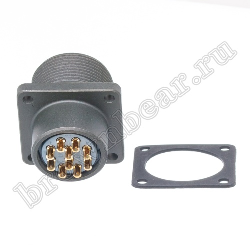 Разъём промышленный круглый MIL-5015 серии MS 10 контактов, гнездо на блок фото 4