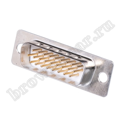 Разъем D-SUB  26 контактов высокой плотности, вилка на кабель, пайка, тип 2 DHS-26M