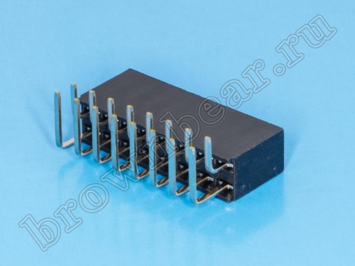 Разъем 2х8 гнездо на плату, прямой угол, шаг 2.54 мм фото 2